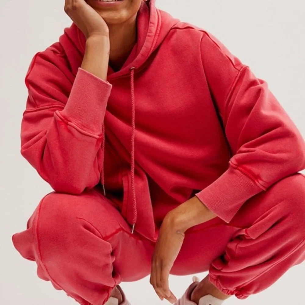 Free People Sprint To The Finish Hoodie/Winter Berry - Picture 4 of 9